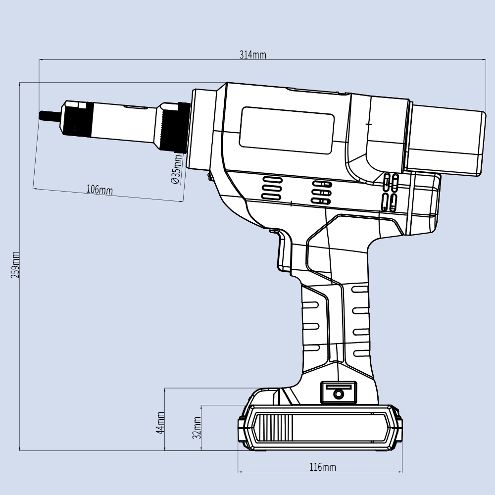 Cordless Brushless Rivet Nut Tool