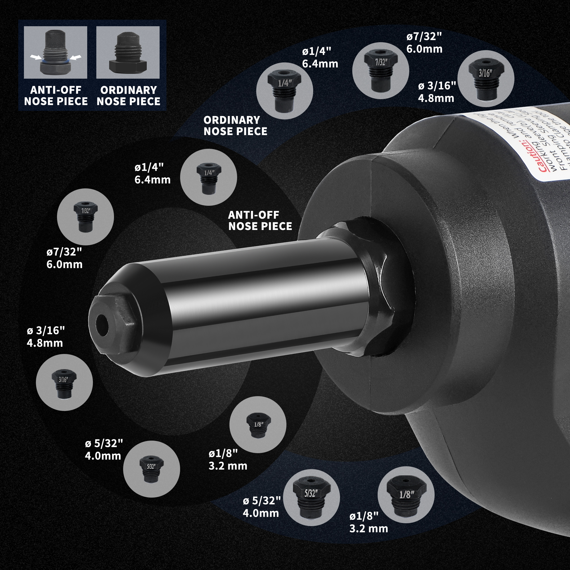 18V Brushless Cordless Rivet Gun Tool , Bare Machine Automatic Rivet Recoil with MWK Battery Converter