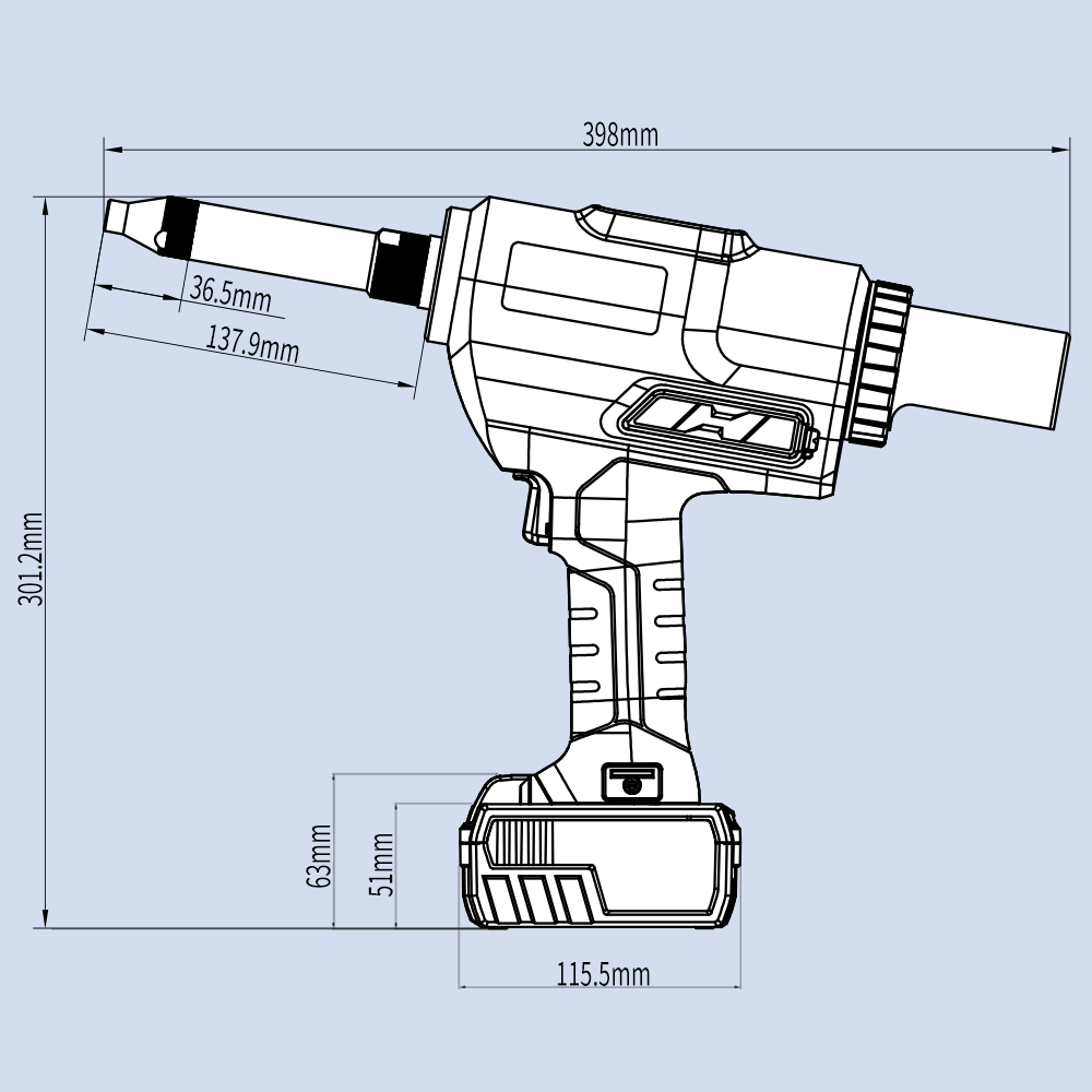 KD-02HS Cordless Brushless Rivet Tool