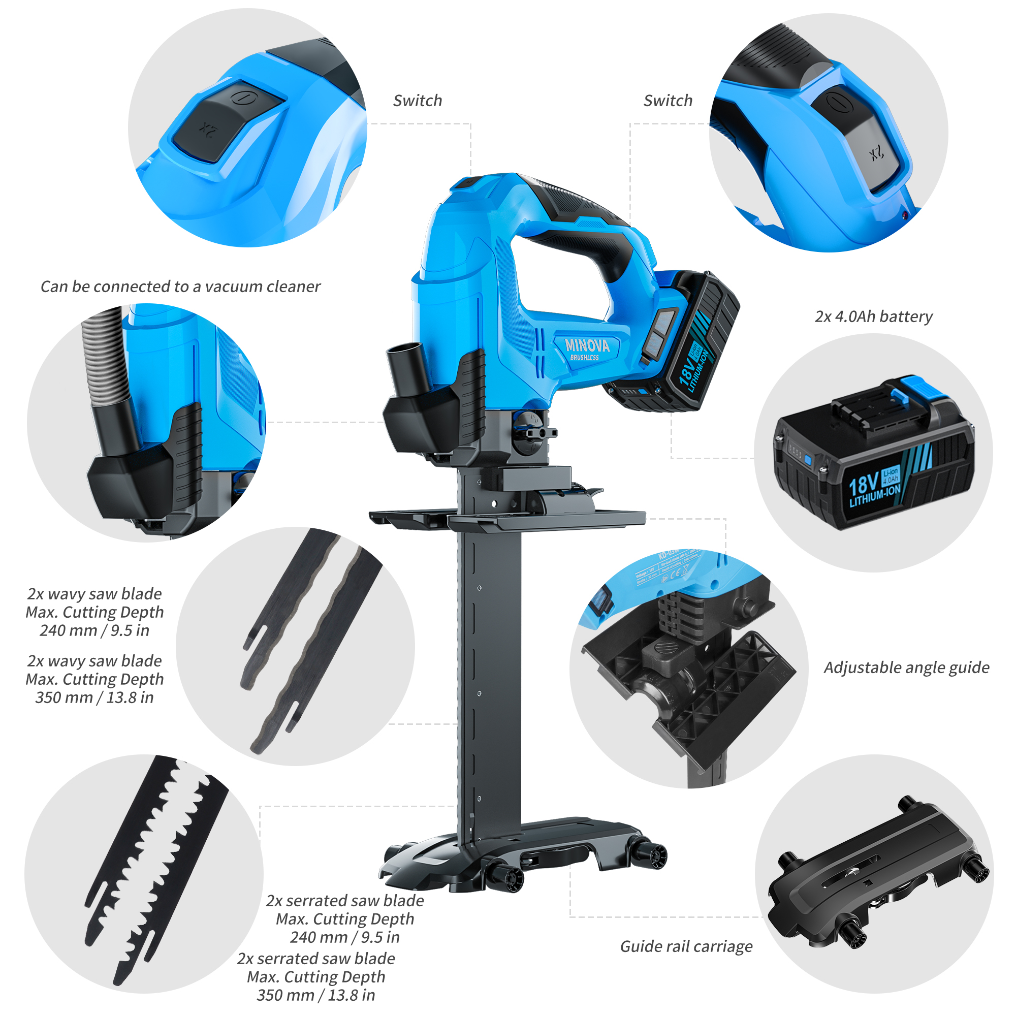 Cordless Insulating Saw for Mineral Wool/Rock Wool Material