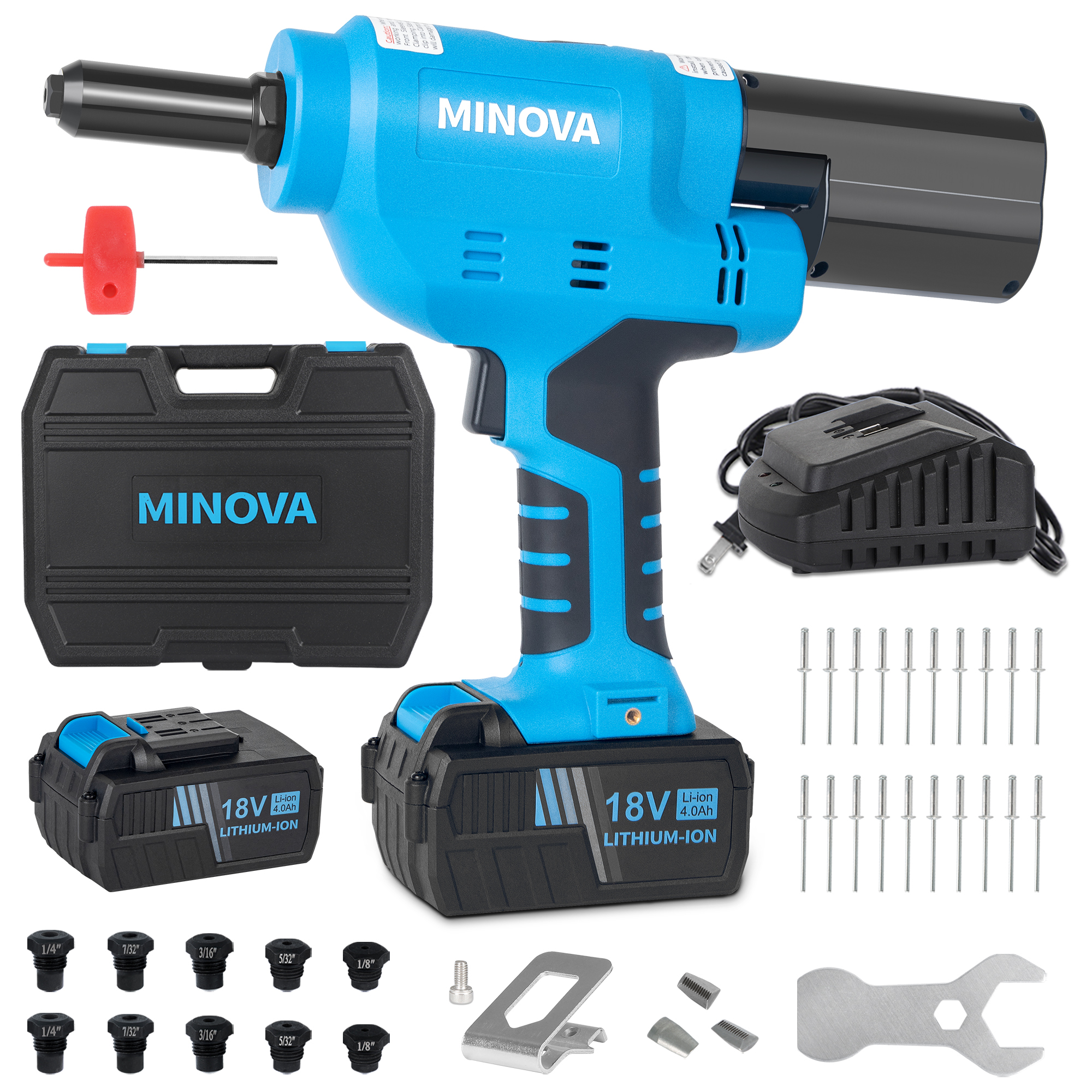 4Ah Battery Cordless Industrial 18v Brushless Rivet Gun Tools