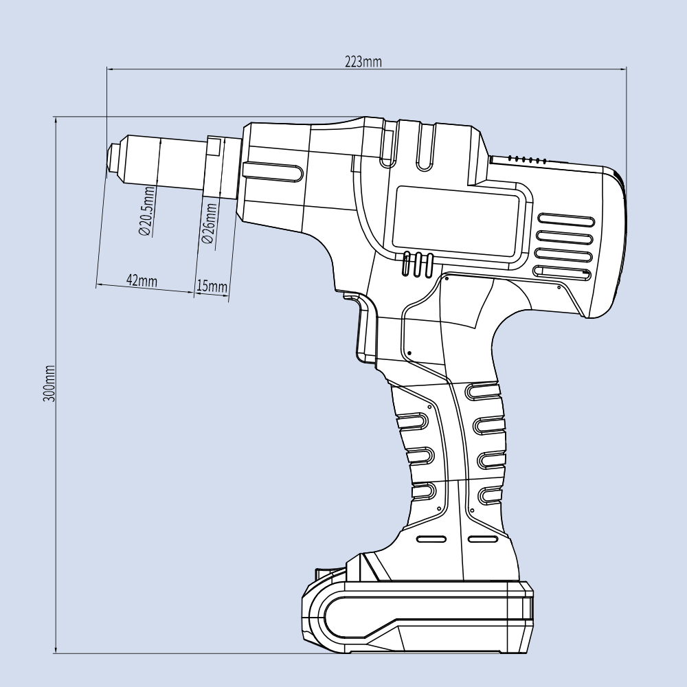 Battery Rivet Tool Cordless Rivet Gun 14.4V