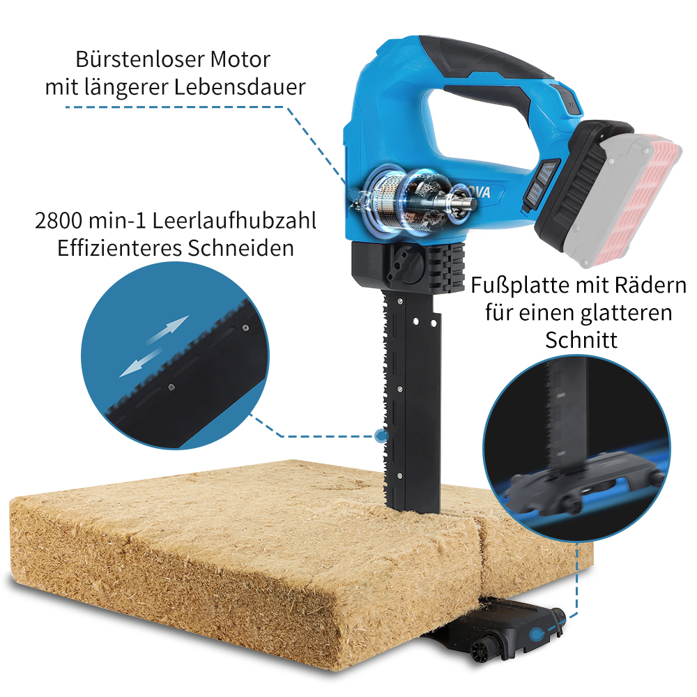 Glass Wool Wood Fiber Mineral Wool Panels Cutter Insulation Material Saw With Battery Adapter