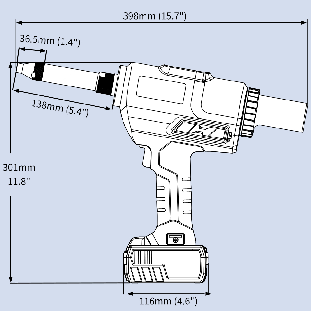 KD-02HS 18V Brushless Tool for 8-12mm Sealing Rivet